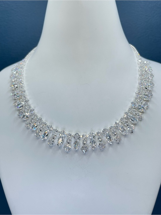 Swarovski Jewelry - Swarovski Crystal Elements White Swarovski Crystal Art Deco Tennis Necklace